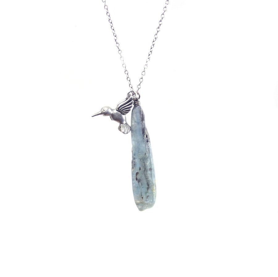Blue Kyanite Free Bird Drop Necklace