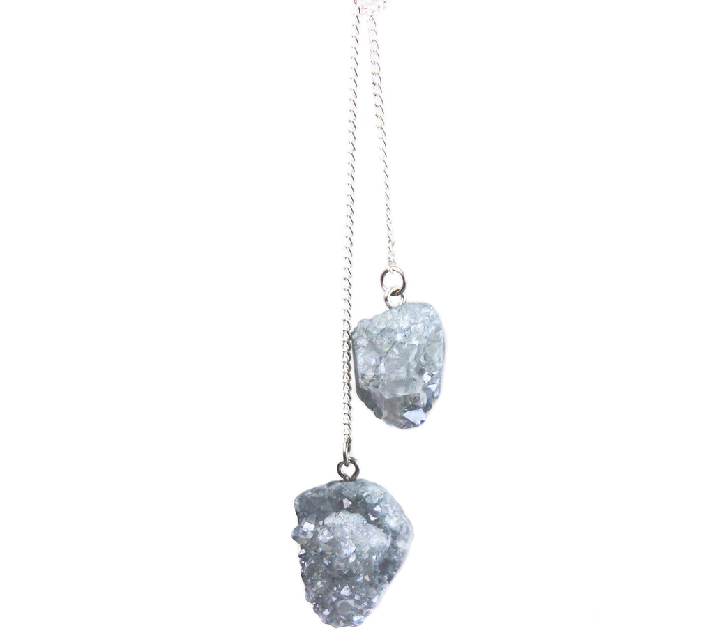 Druzy Lariat - Silver