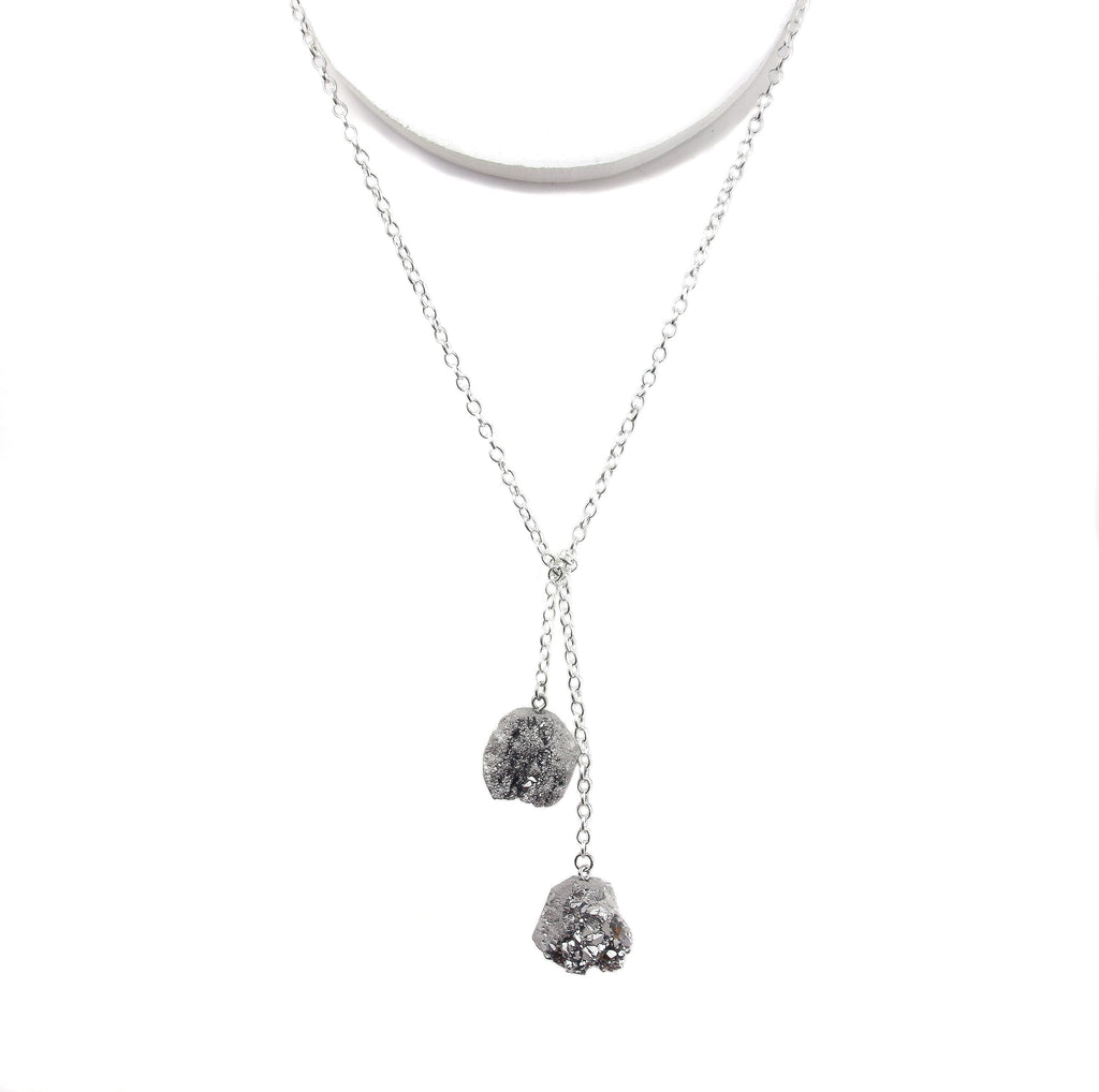 Druzy Lariat - Silver