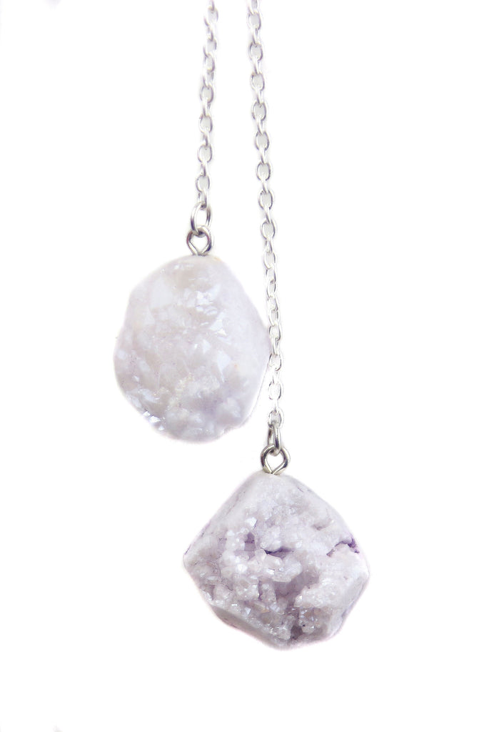 Druzy Lariat - Silver