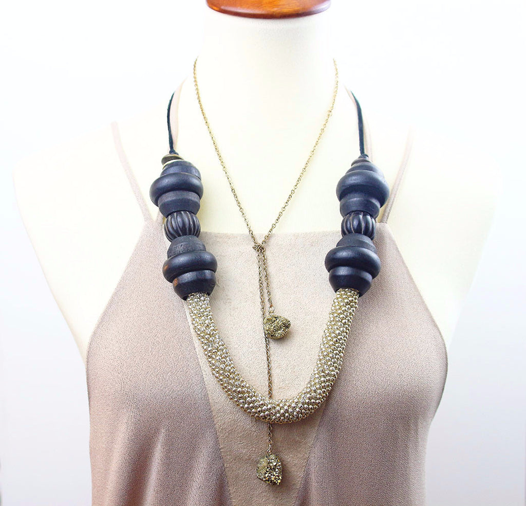 Druzy Lariat - Gold