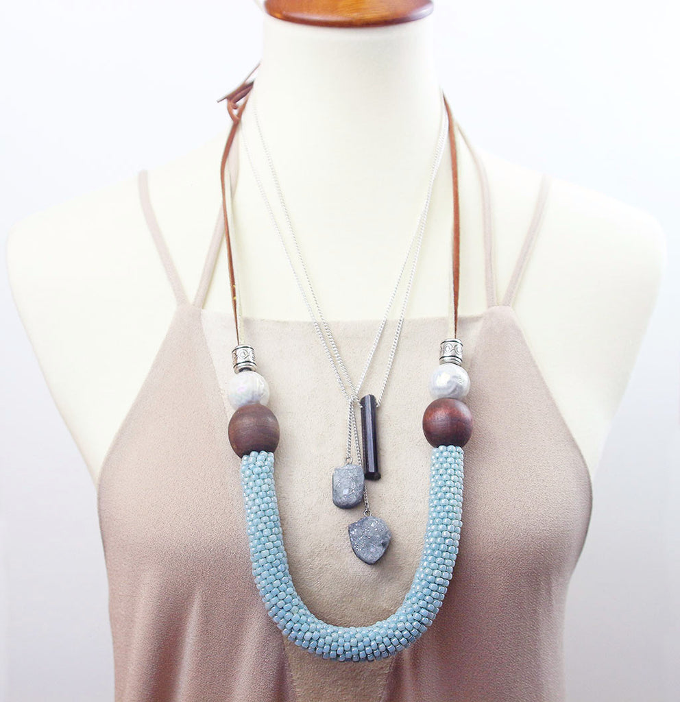 Druzy Lariat - Silver