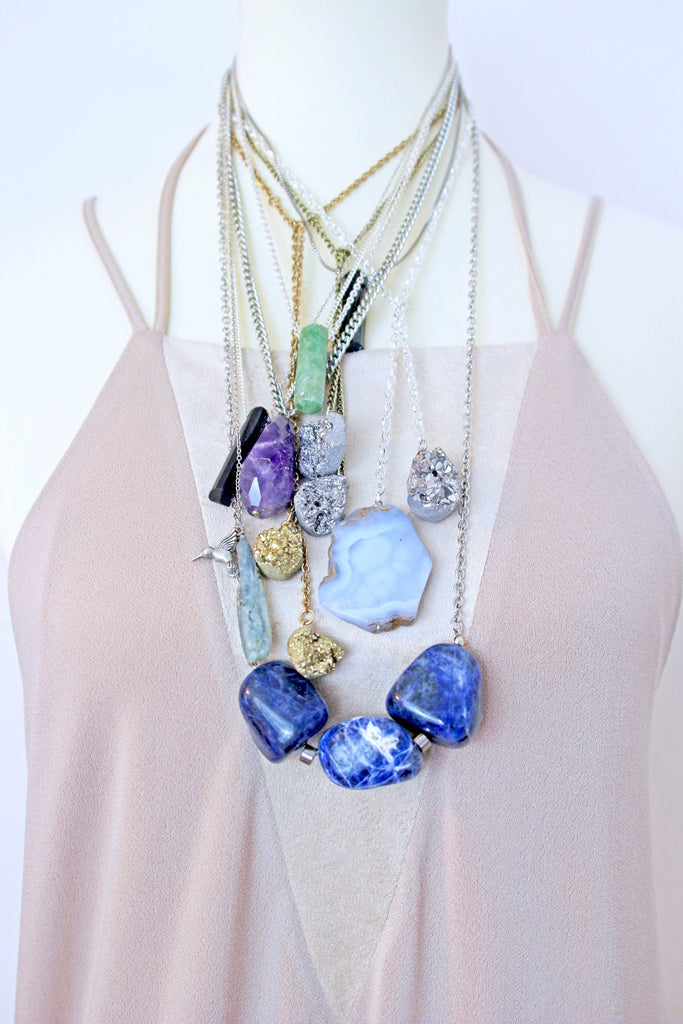 Druzy Stone Lariat